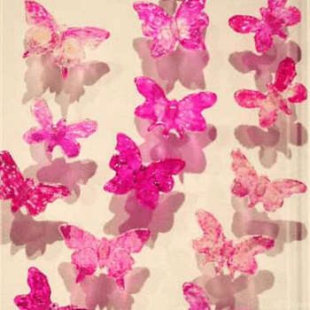 Cristal de Mariposas Fucsia