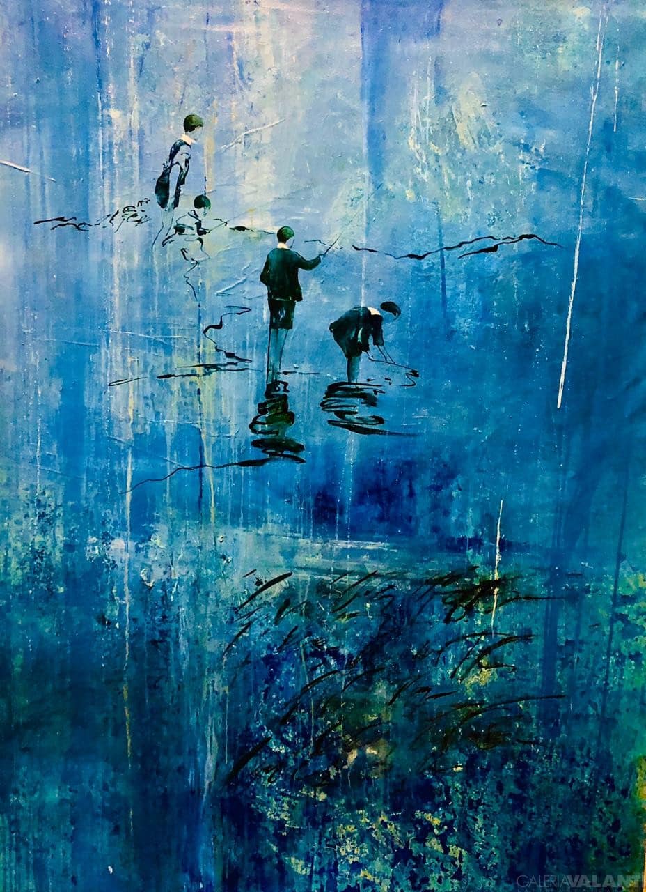 Niños Pescando Azul
